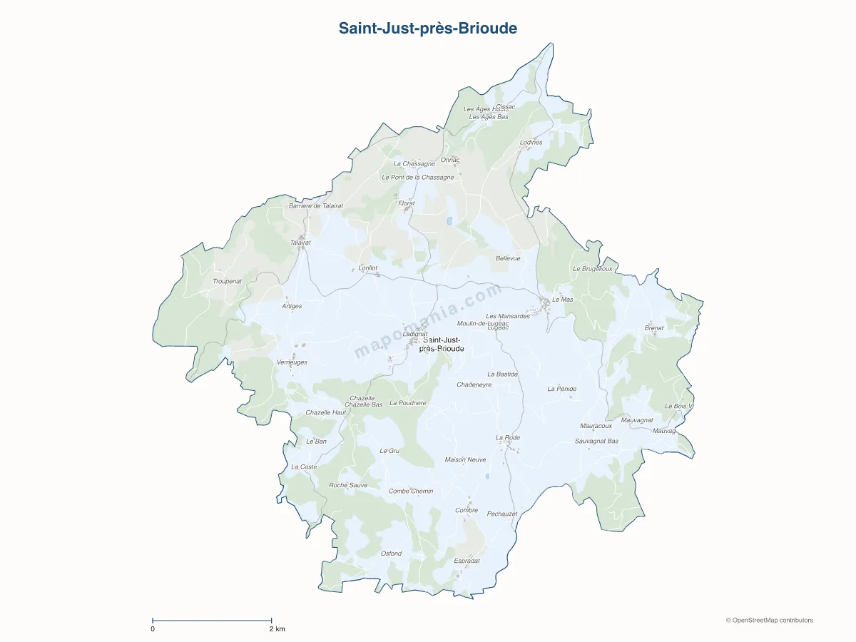 Carte de Saint-Just-près-Brioude à personnaliser
