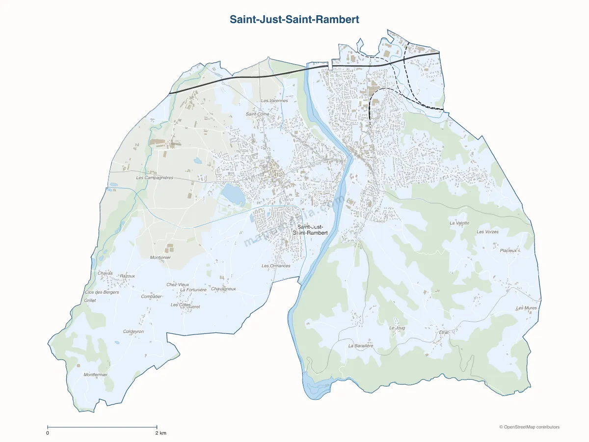 Carte de Saint-Just-Saint-Rambert à personnaliser