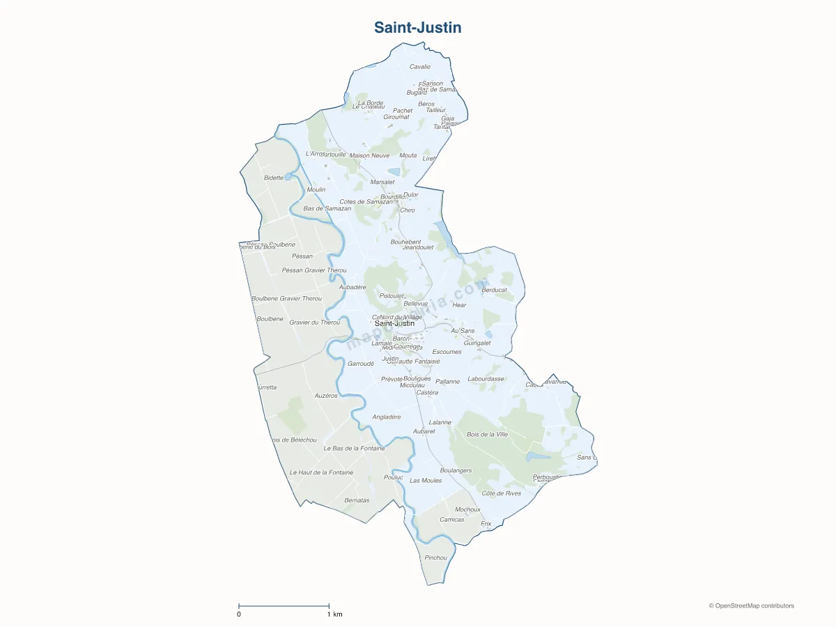 Carte de Saint-Justin à personnaliser