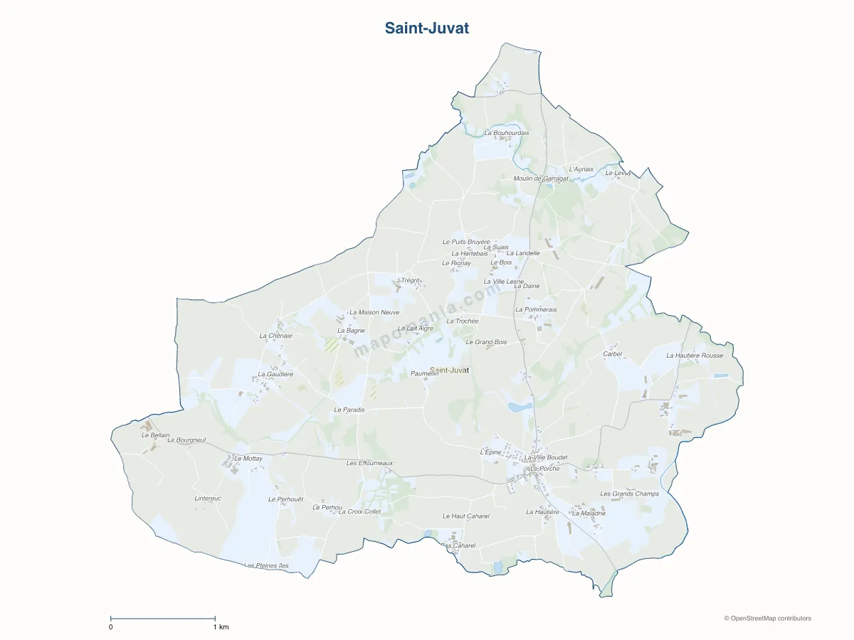 Carte de Saint-Juvat à personnaliser