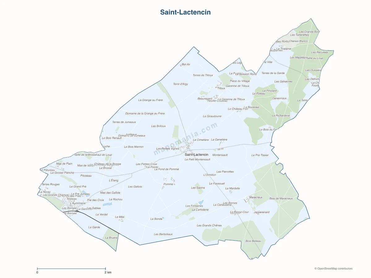 Carte de Saint-Lactencin à personnaliser