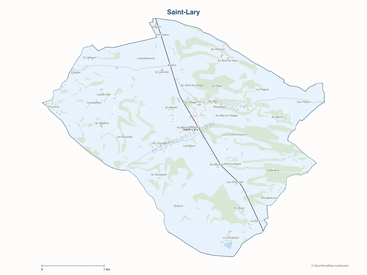 Carte de Saint-Lary à personnaliser