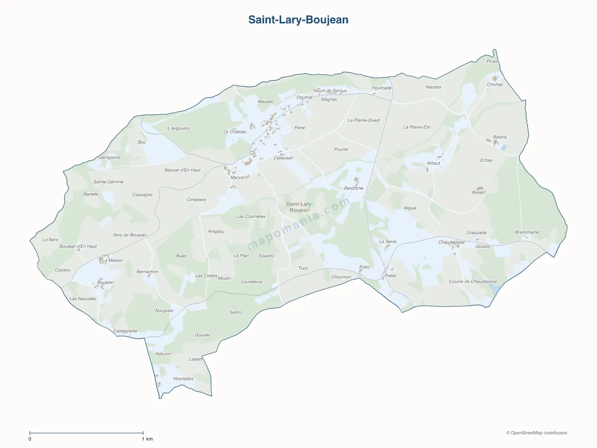 Carte de Saint-Lary-Boujean à personnaliser