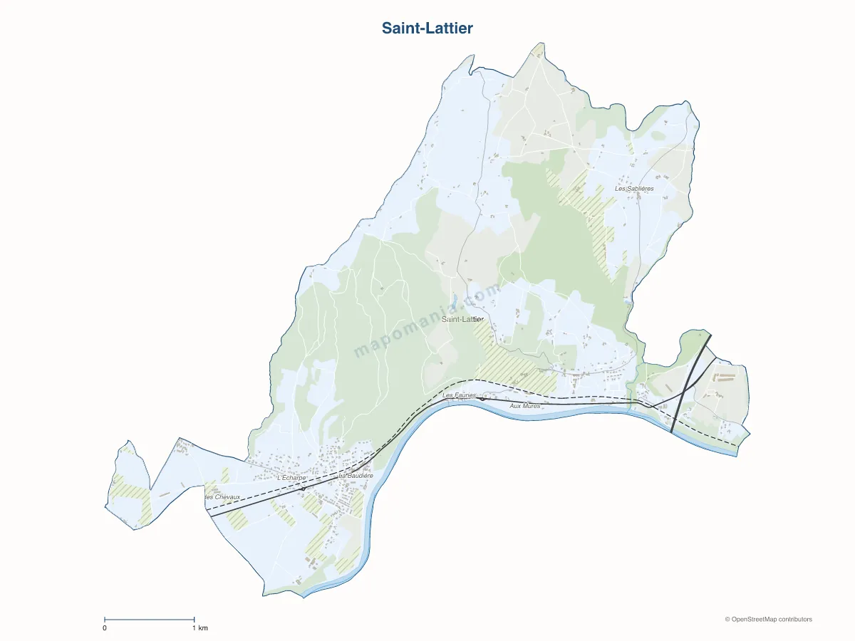 Carte de Saint-Lattier à personnaliser