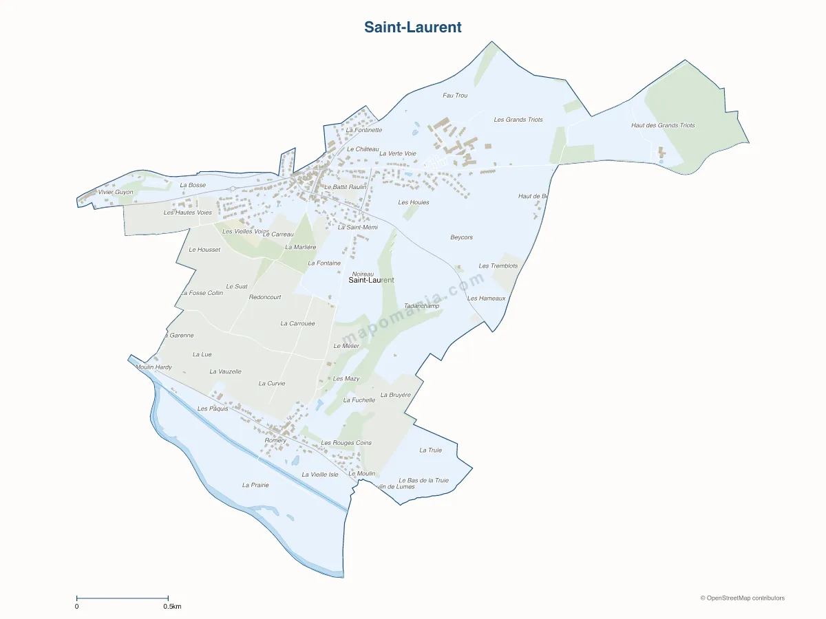 Carte de Saint-Laurent à personnaliser