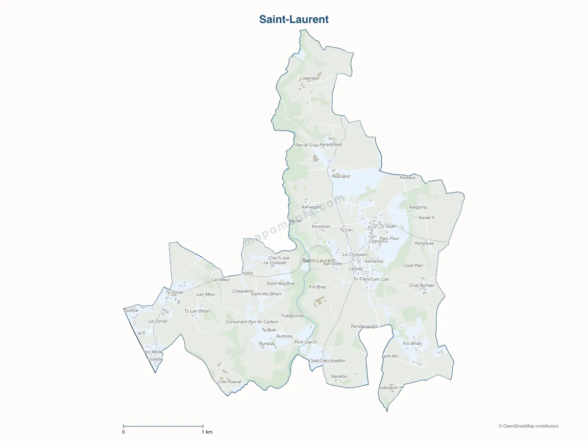 Carte de Saint-Laurent à personnaliser