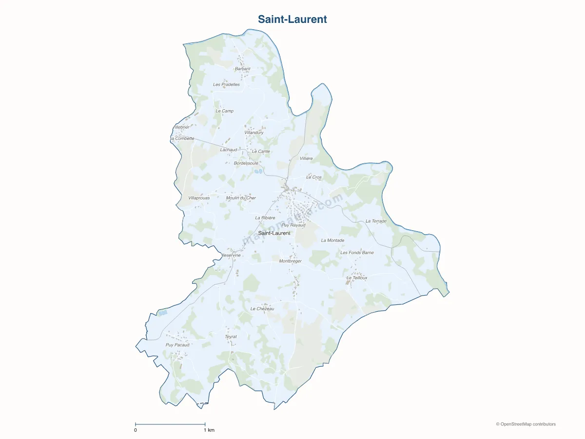 Carte de Saint-Laurent à personnaliser