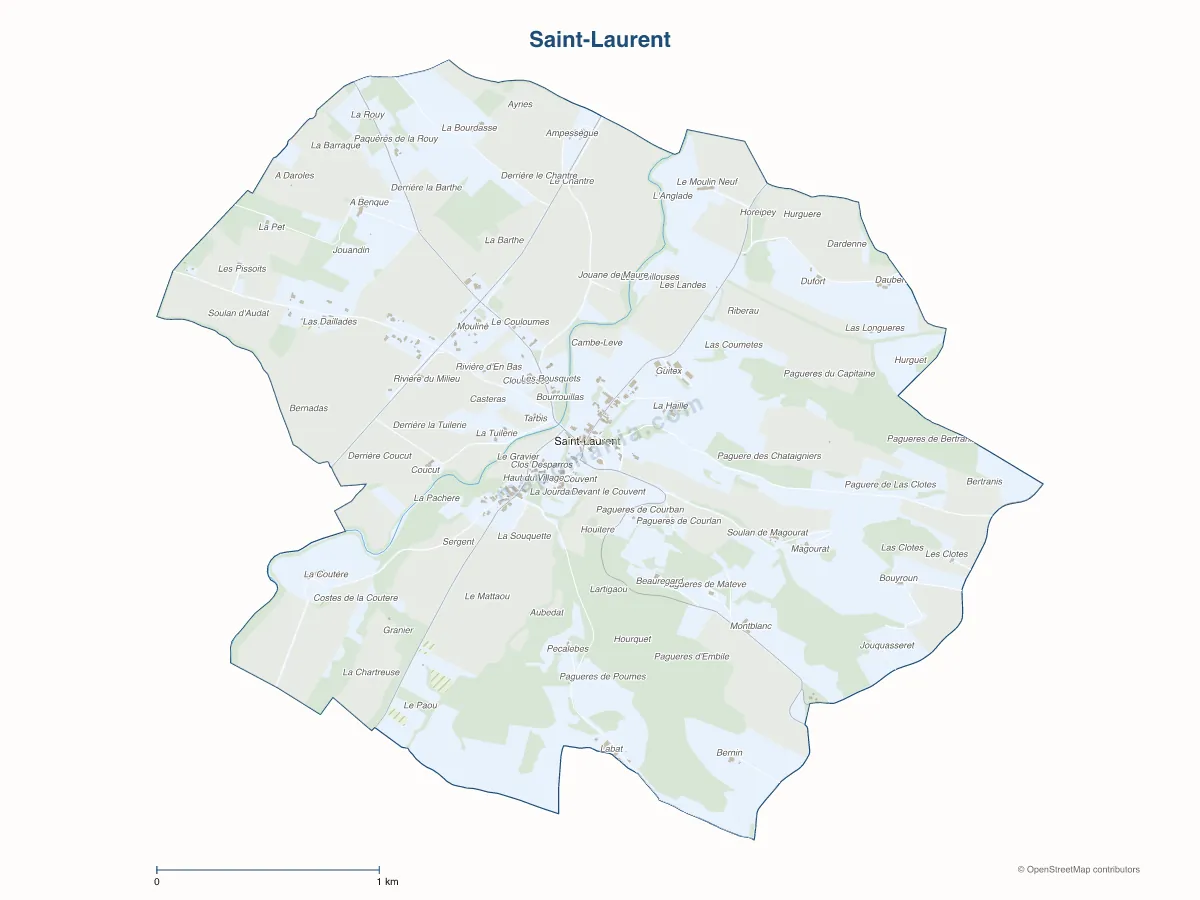 Carte de Saint-Laurent à personnaliser