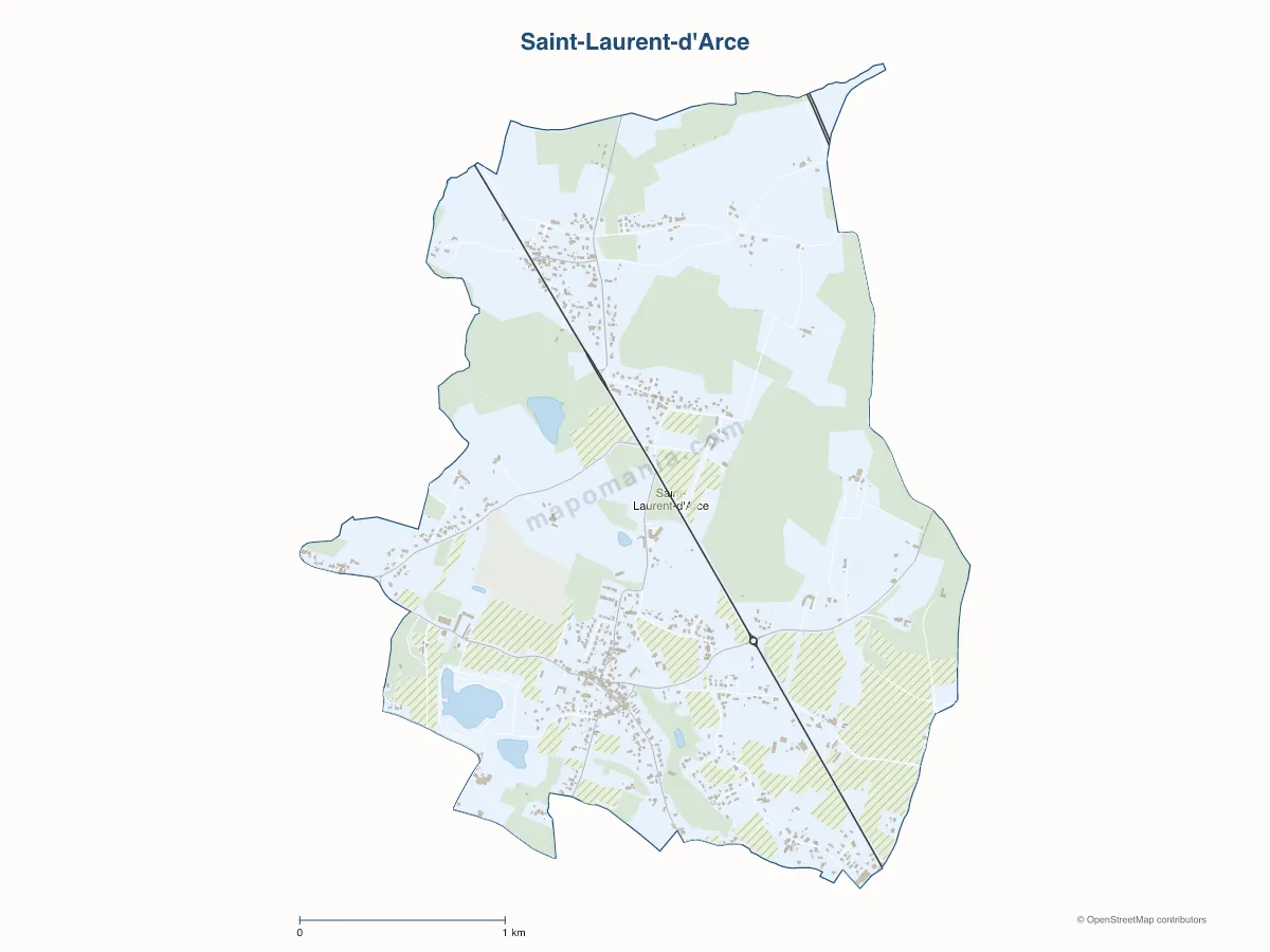 Carte de Saint-Laurent-d'Arce à personnaliser
