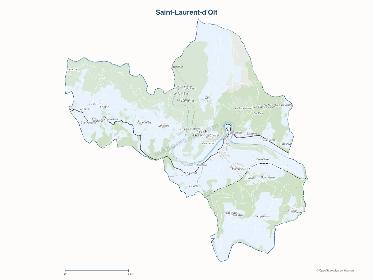 Carte de Saint-Laurent-d'Olt à personnaliser