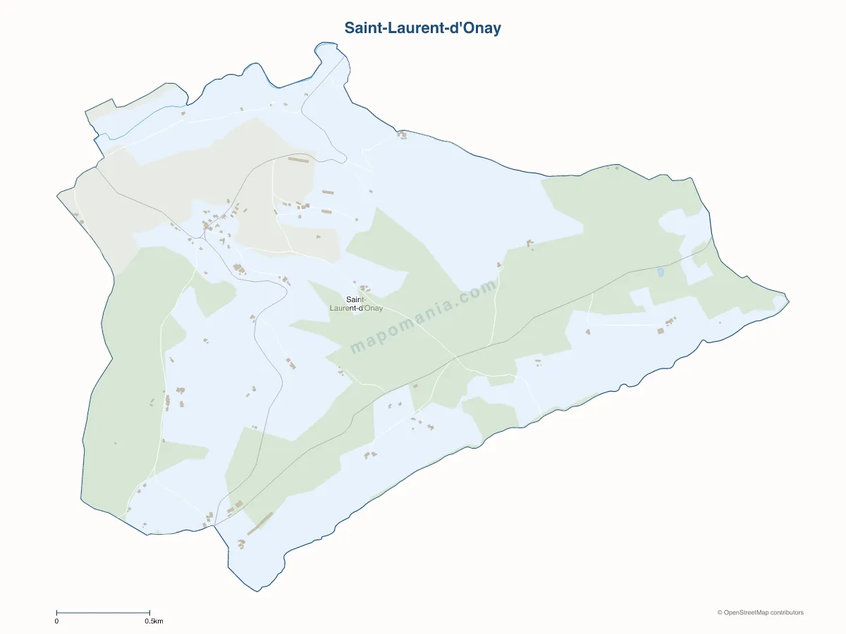 Carte de Saint-Laurent-d'Onay à personnaliser