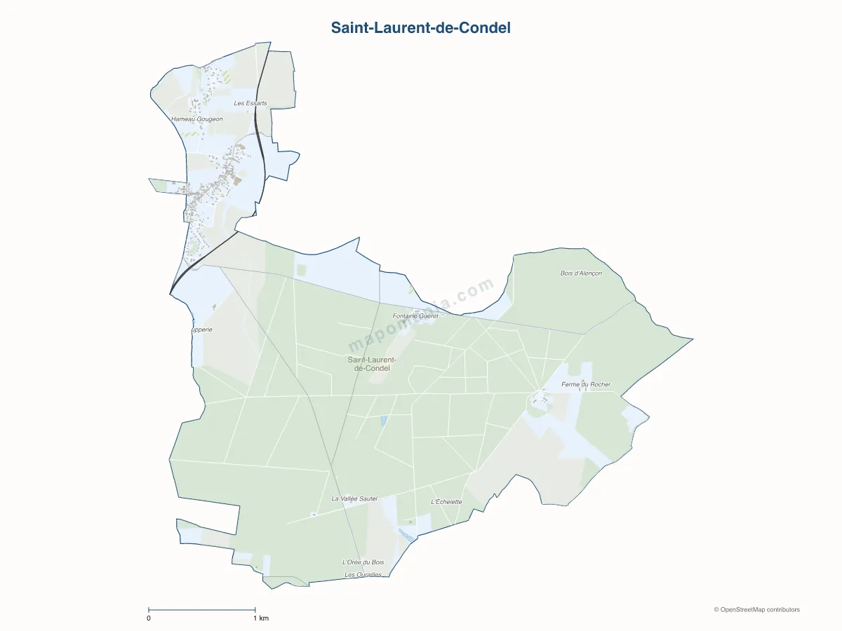 Carte de Saint-Laurent-de-Condel à personnaliser