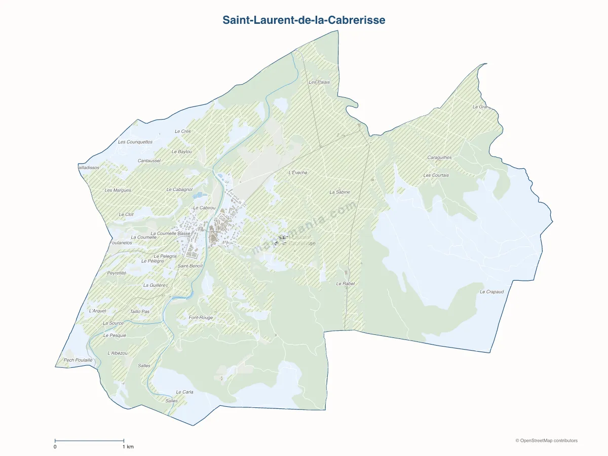 Carte de Saint-Laurent-de-la-Cabrerisse à personnaliser