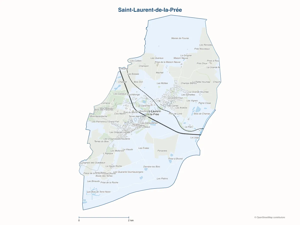 Carte de Saint-Laurent-de-la-Prée à personnaliser
