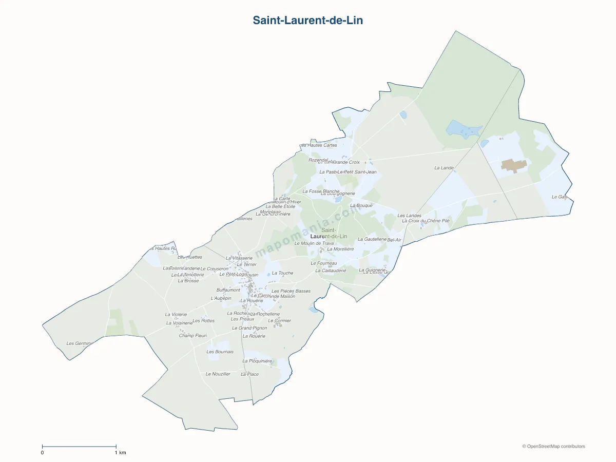 Carte de Saint-Laurent-de-Lin à personnaliser