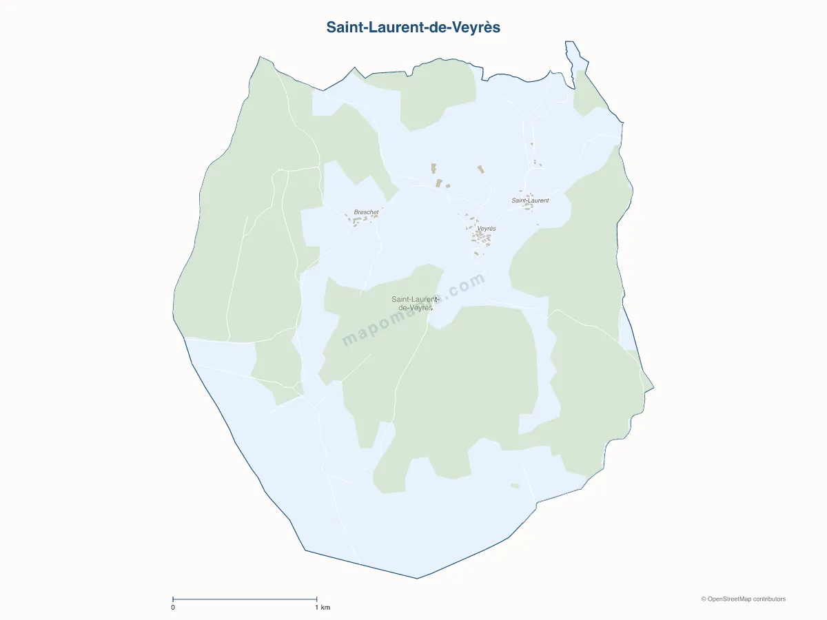Carte de Saint-Laurent-de-Veyrès à personnaliser