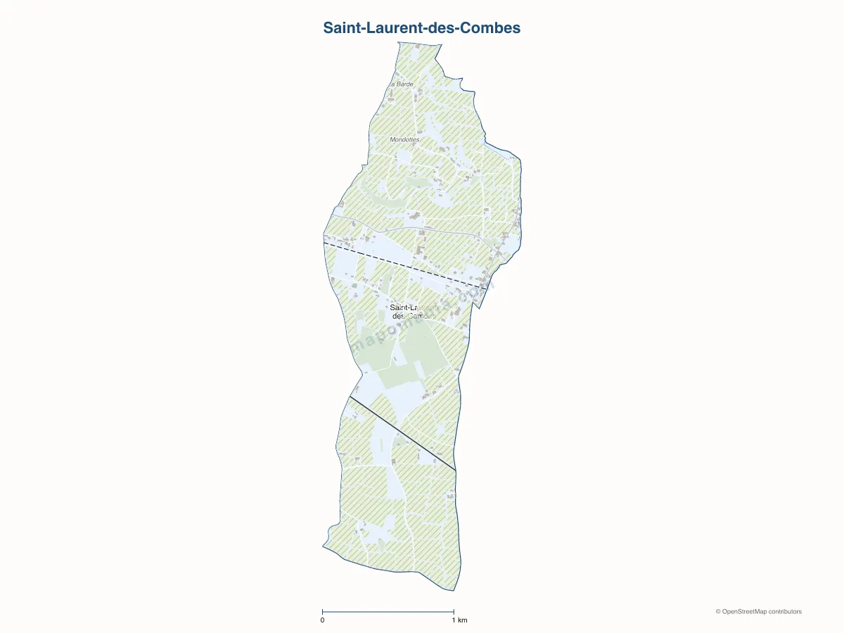 Carte de Saint-Laurent-des-Combes à personnaliser