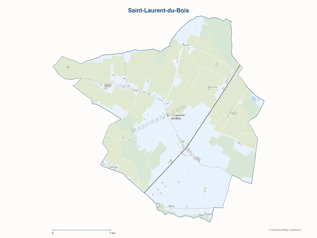 Carte de Saint-Laurent-du-Bois à personnaliser
