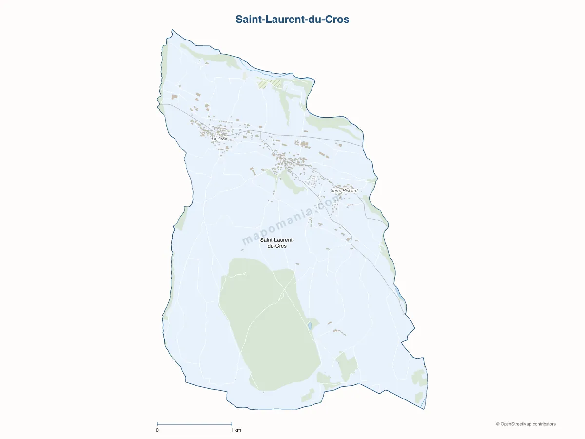 Carte de Saint-Laurent-du-Cros à personnaliser