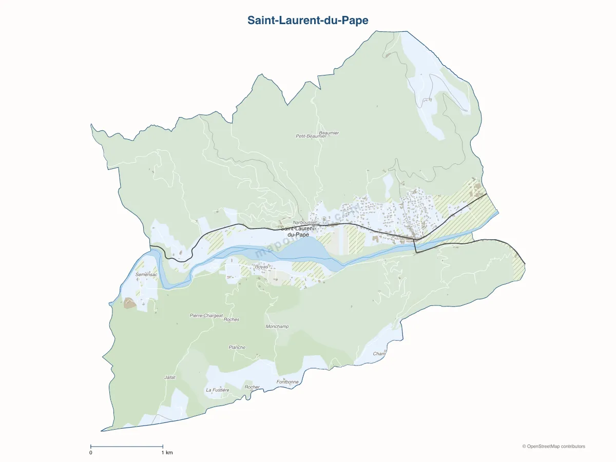 Carte de Saint-Laurent-du-Pape à personnaliser