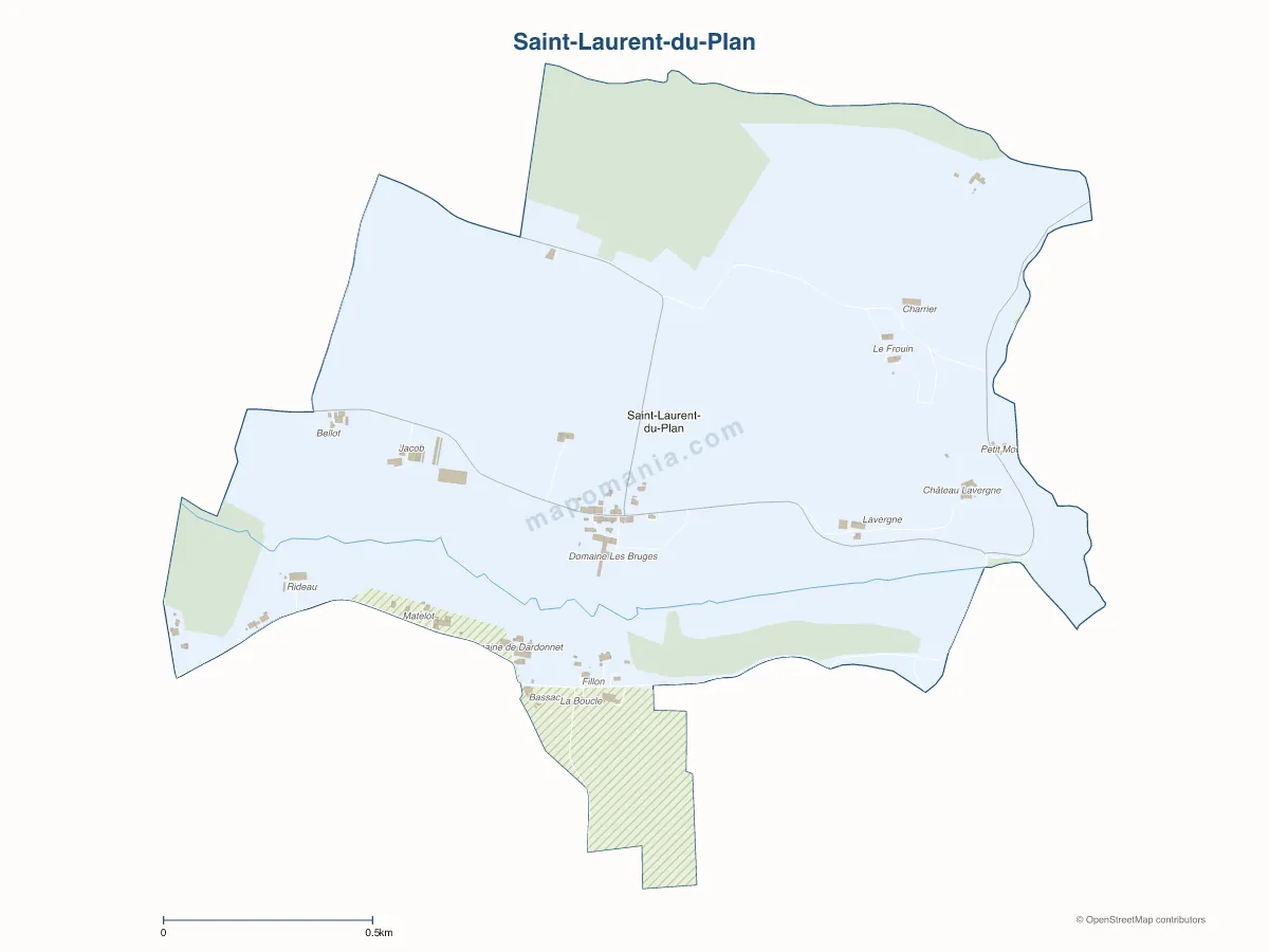 Carte de Saint-Laurent-du-Plan à personnaliser
