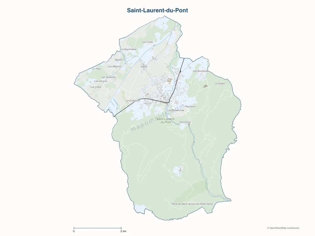 Carte de Saint-Laurent-du-Pont à personnaliser
