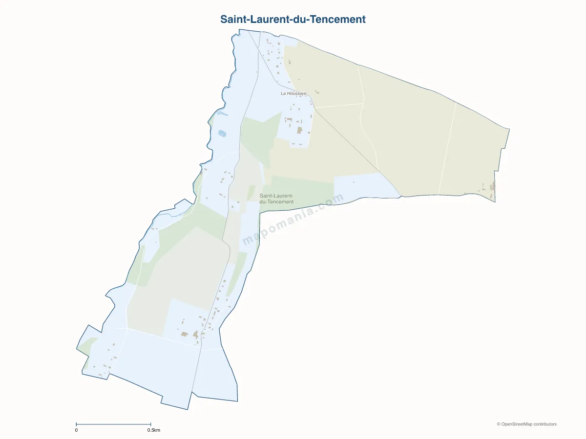 Carte de Saint-Laurent-du-Tencement à personnaliser