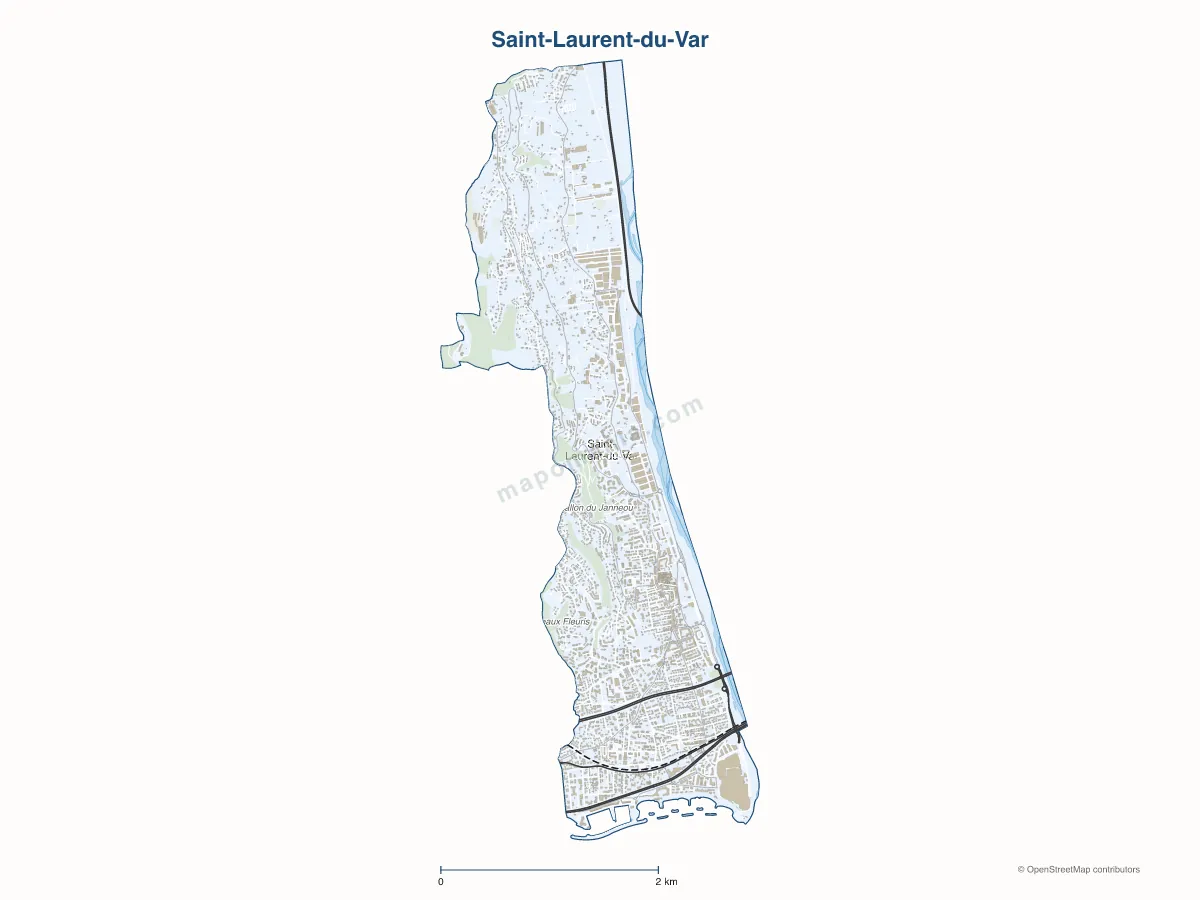 Carte de Saint-Laurent-du-Var à personnaliser