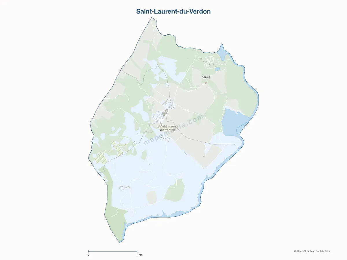Carte de Saint-Laurent-du-Verdon à personnaliser