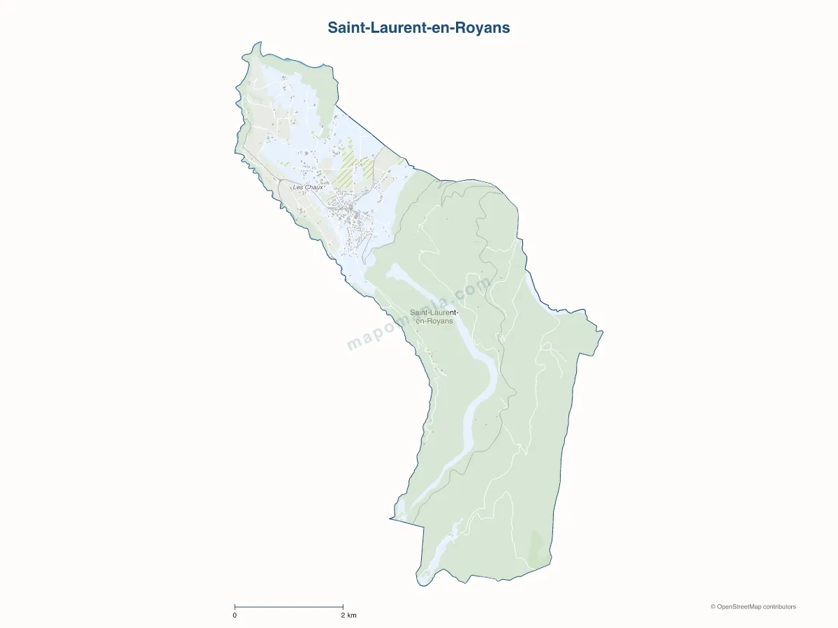 Carte de Saint-Laurent-en-Royans à personnaliser