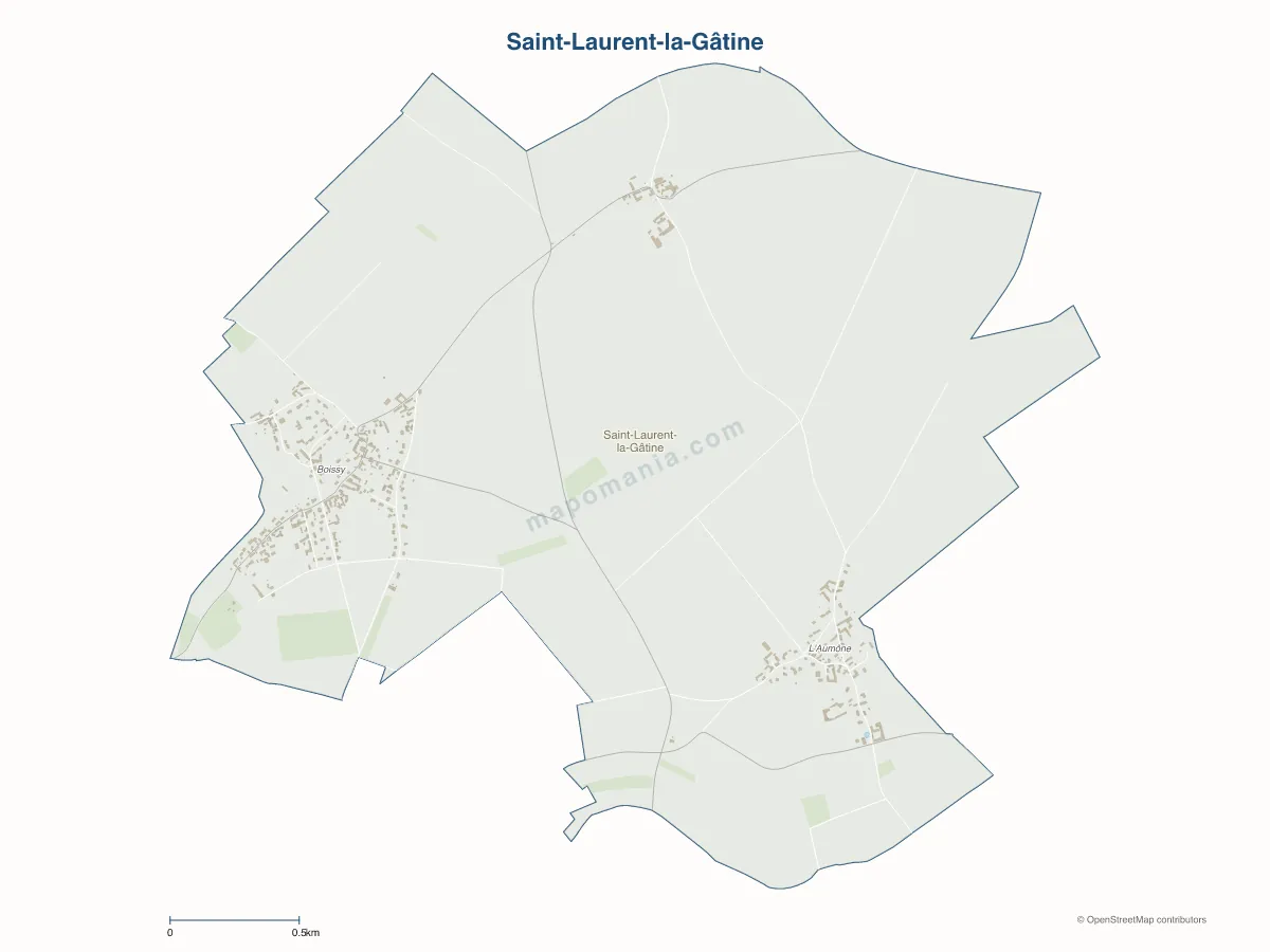 Carte de Saint-Laurent-la-Gâtine à personnaliser