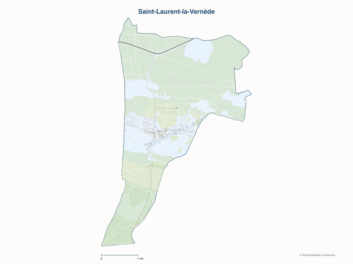 Carte de Saint-Laurent-la-Vernède à personnaliser