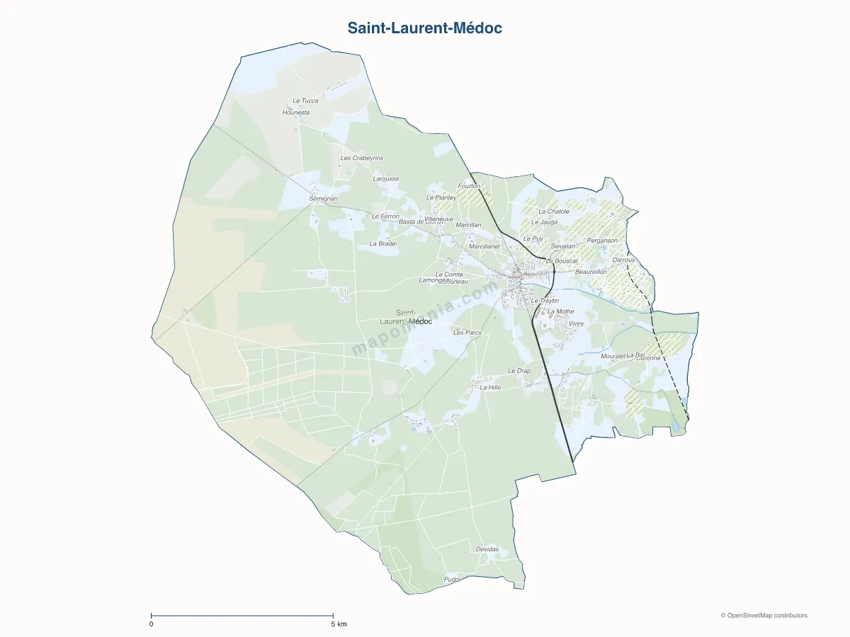 Carte de Saint-Laurent-Médoc à personnaliser