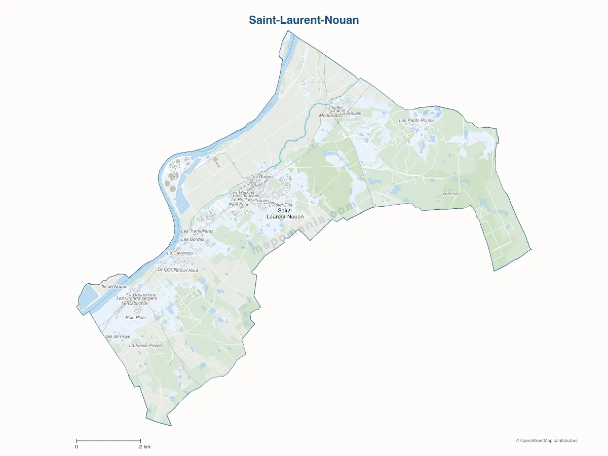 Carte de Saint-Laurent-Nouan à personnaliser
