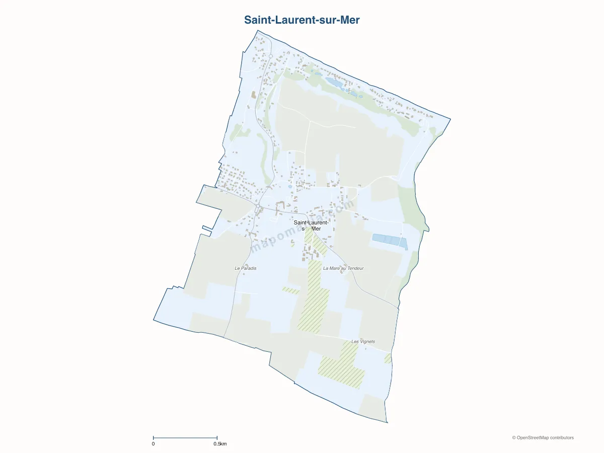 Carte de Saint-Laurent-sur-Mer à personnaliser