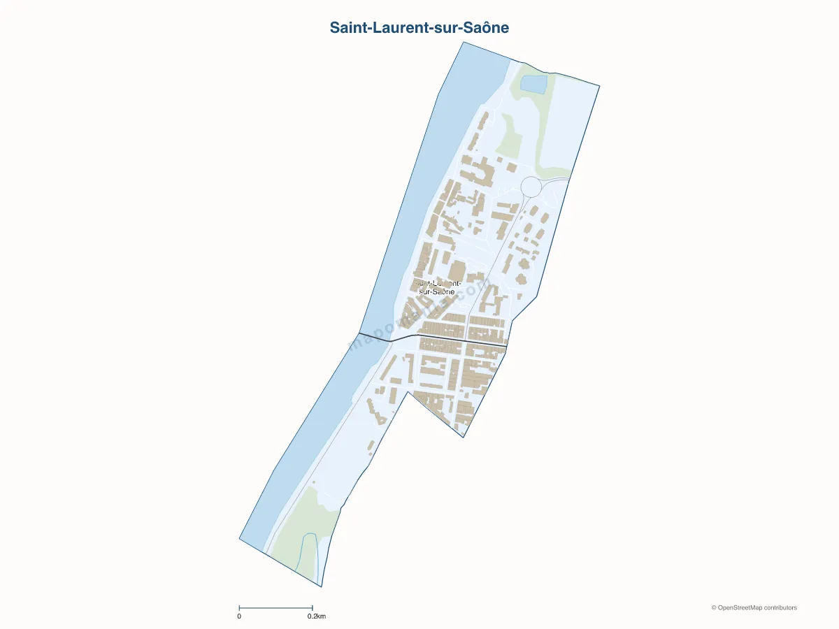 Carte de Saint-Laurent-sur-Saône à personnaliser