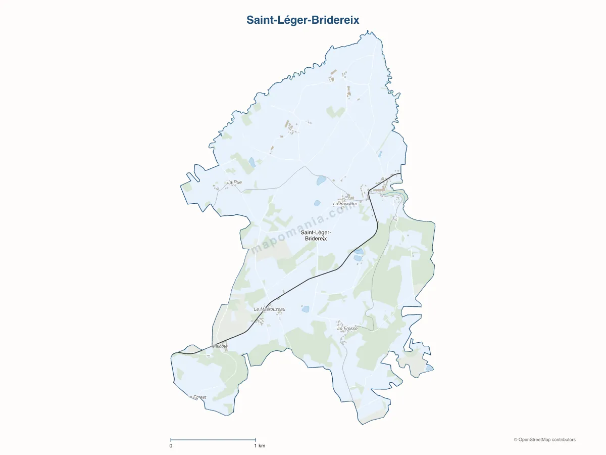 Carte de Saint-Léger-Bridereix à personnaliser