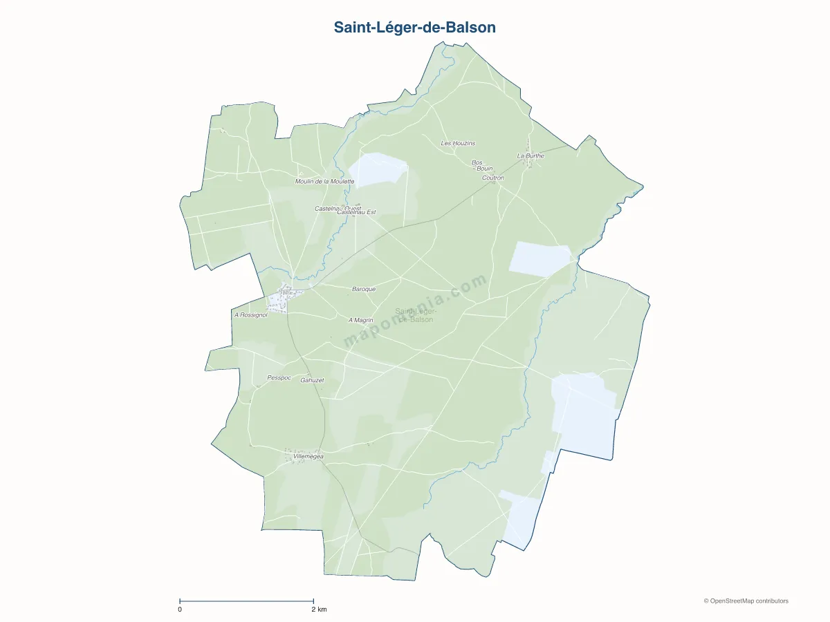 Carte de Saint-Léger-de-Balson à personnaliser