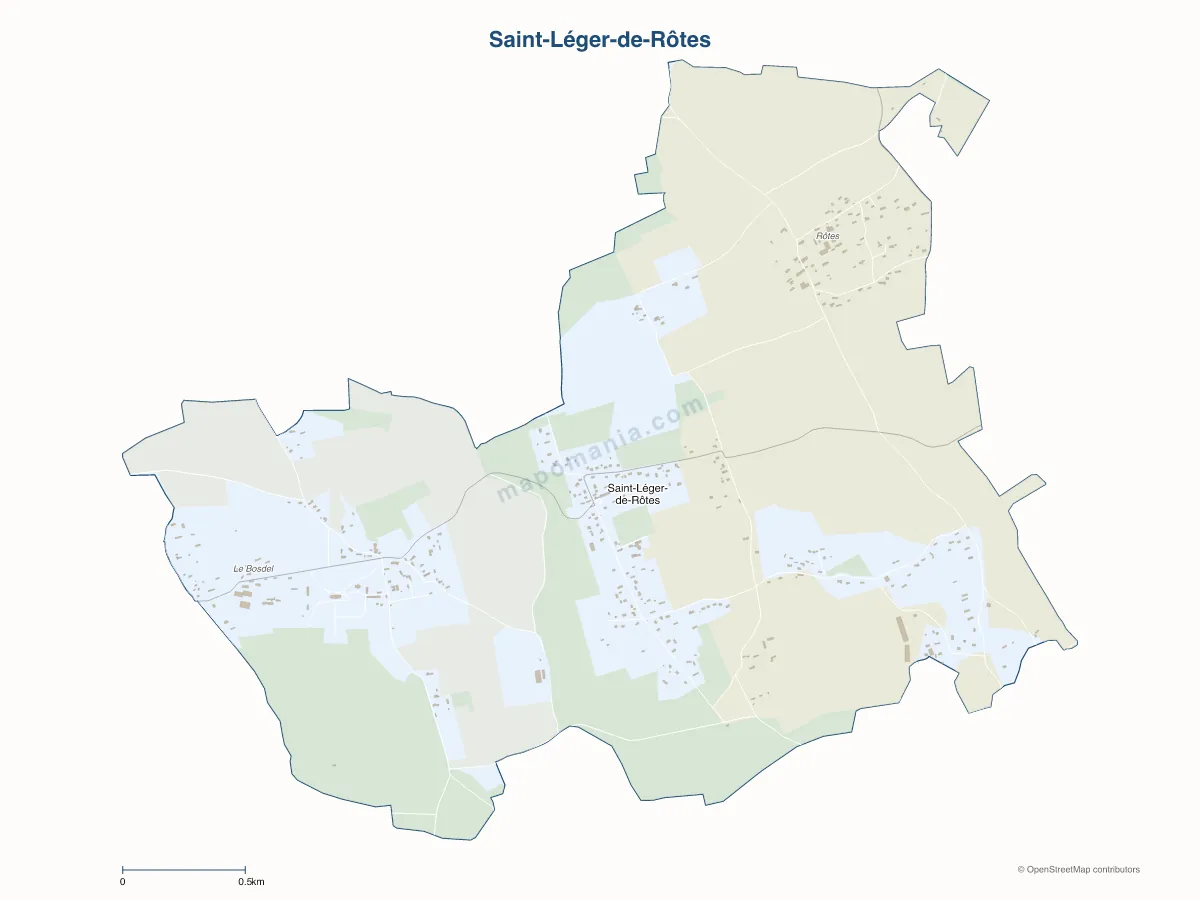 Carte de Saint-Léger-de-Rôtes à personnaliser