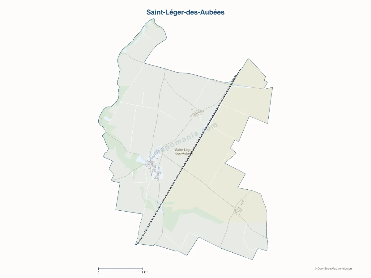 Carte de Saint-Léger-des-Aubées à personnaliser