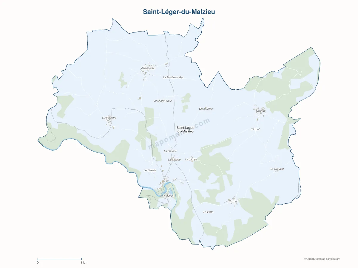 Carte de Saint-Léger-du-Malzieu à personnaliser