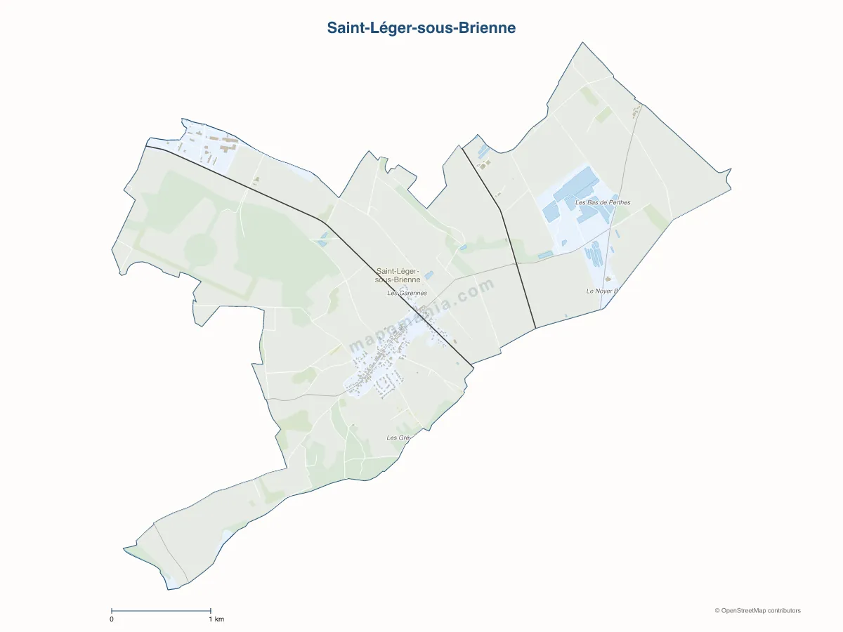 Carte de Saint-Léger-sous-Brienne à personnaliser
