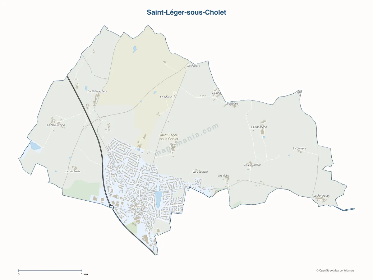 Carte de Saint-Léger-sous-Cholet à personnaliser