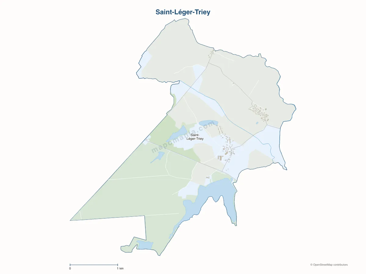 Carte de Saint-Léger-Triey à personnaliser