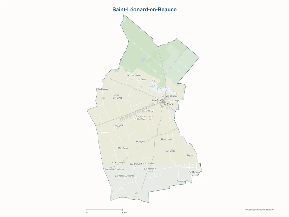 Carte de Saint-Léonard-en-Beauce à personnaliser