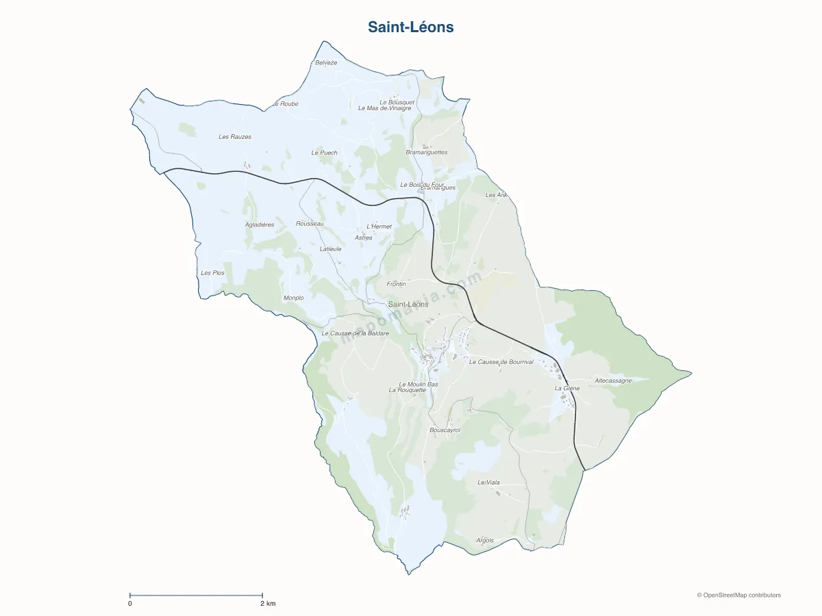 Carte de Saint-Léons à personnaliser