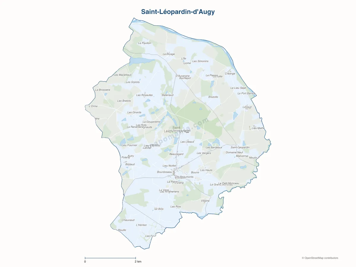 Carte de Saint-Léopardin-d'Augy à personnaliser
