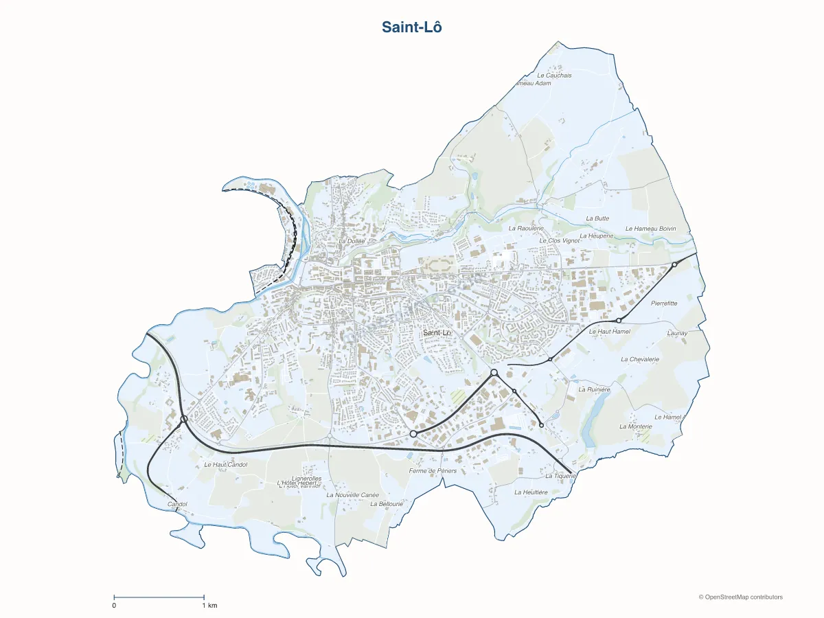 Carte de Saint-Lô à personnaliser