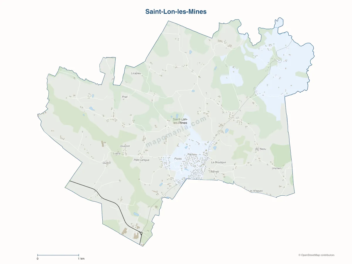 Carte de Saint-Lon-les-Mines à personnaliser