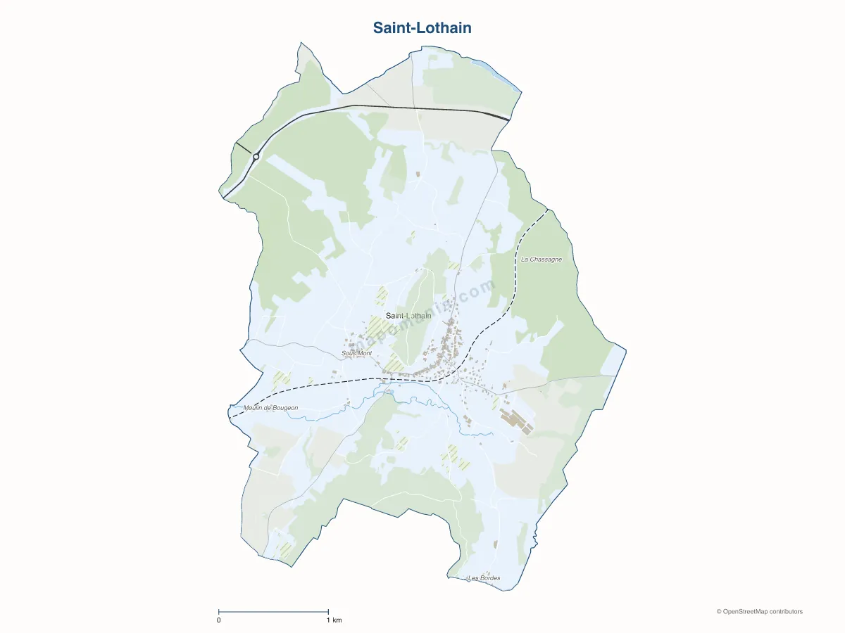 Carte de Saint-Lothain à personnaliser